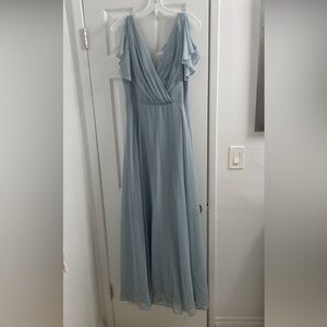 David’s Bridal Dusty Blue Bridesmaids Dress